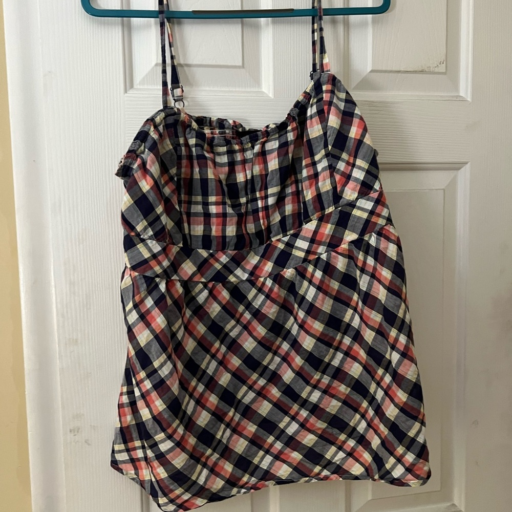 Plaid cami top plus size